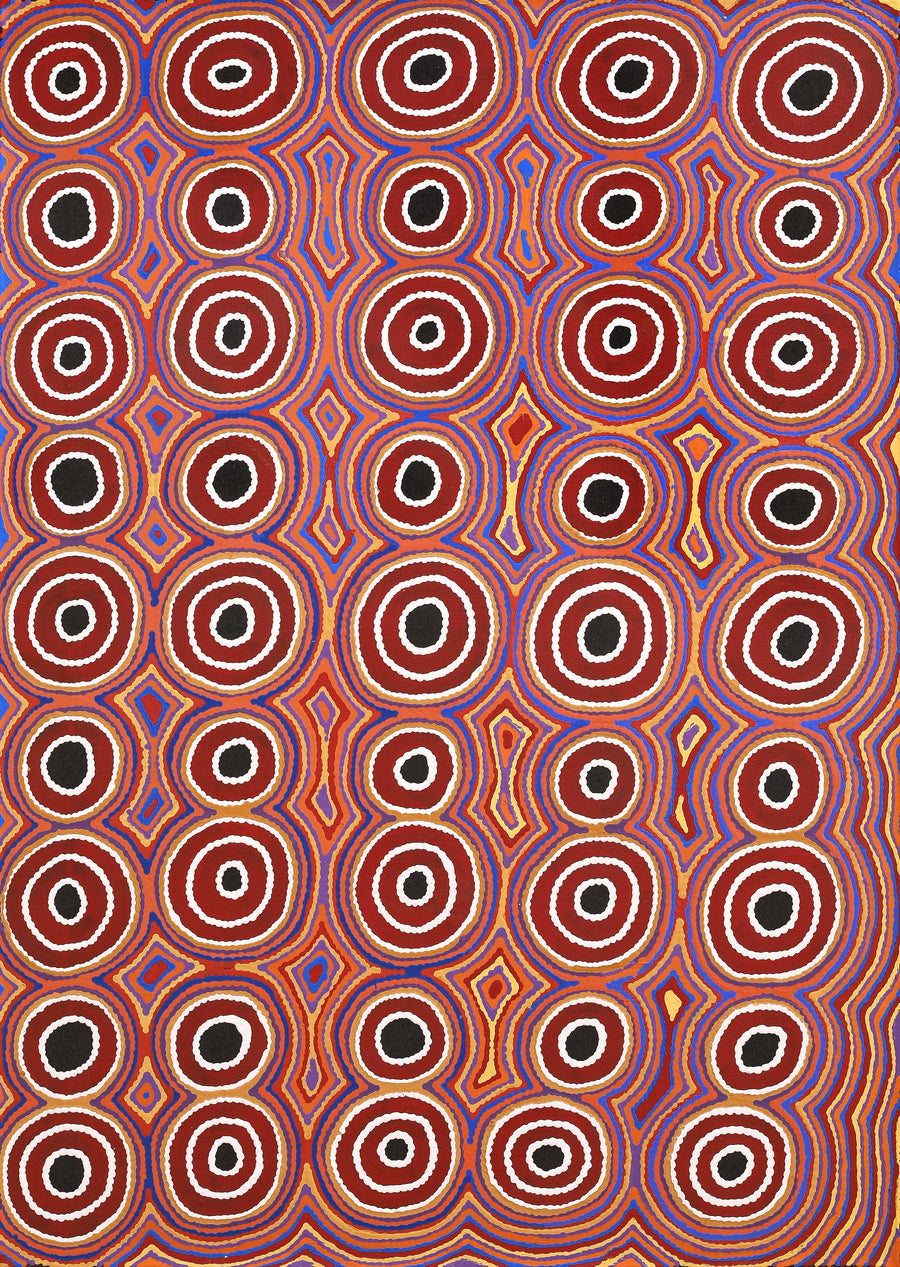 Aboriginal Artwork by Cecily Napanangka Marshall, Janganpa Jukurrpa (Brush-tail Possum Dreaming) - Mawurrji, 107x76cm