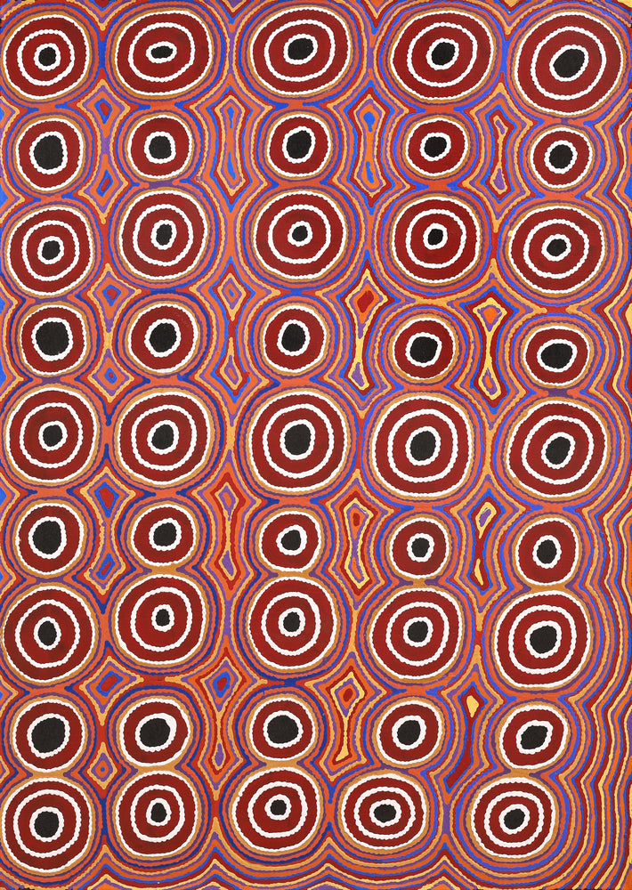 Aboriginal Artwork by Cecily Napanangka Marshall, Janganpa Jukurrpa (Brush-tail Possum Dreaming) - Mawurrji, 107x76cm