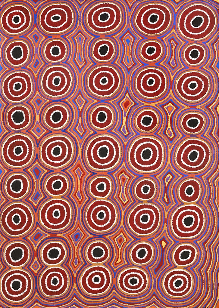 Aboriginal Artwork by Cecily Napanangka Marshall, Janganpa Jukurrpa (Brush-tail Possum Dreaming) - Mawurrji, 107x76cm