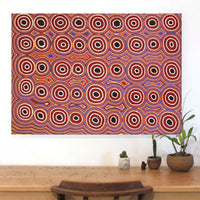 Aboriginal Artwork by Cecily Napanangka Marshall, Janganpa Jukurrpa (Brush-tail Possum Dreaming) - Mawurrji, 107x76cm