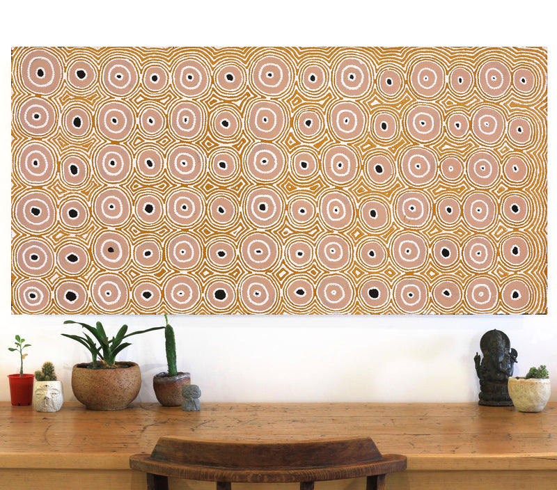 Aboriginal Artwork by Cecily Napanangka Marshall, (Brush-tail Possum Dreaming) - Mawurrji, 122x61cm