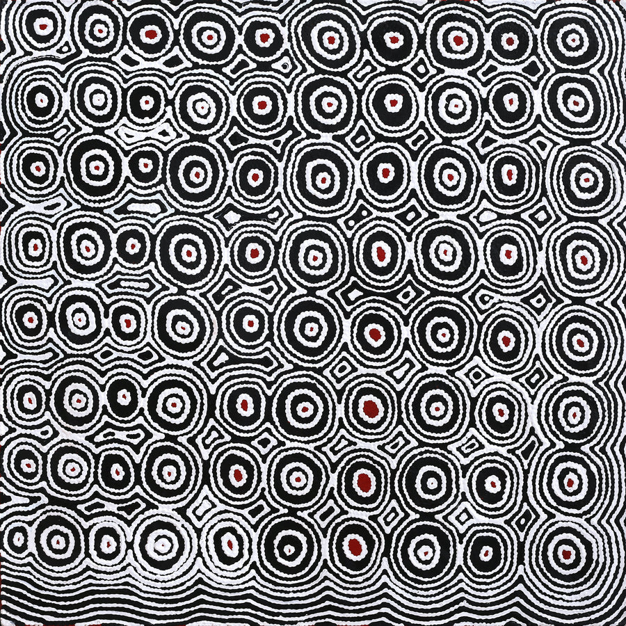 Aboriginal Artwork by Cecily Napanangka Marshall, Pikilyi Jukurrpa (Vaughan Springs Dreaming), 91x91cm