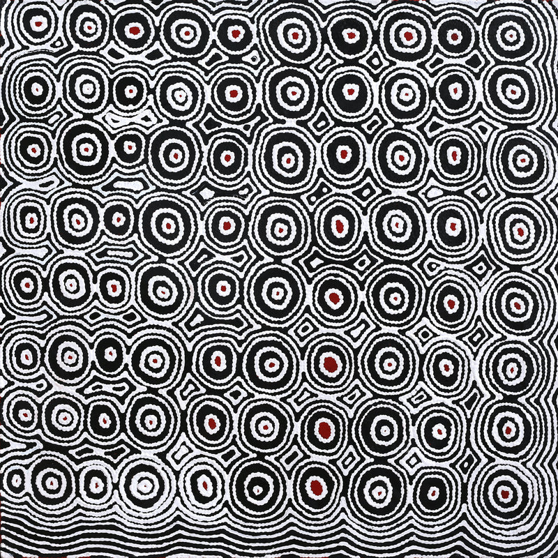 Aboriginal Artwork by Cecily Napanangka Marshall, Pikilyi Jukurrpa (Vaughan Springs Dreaming), 91x91cm