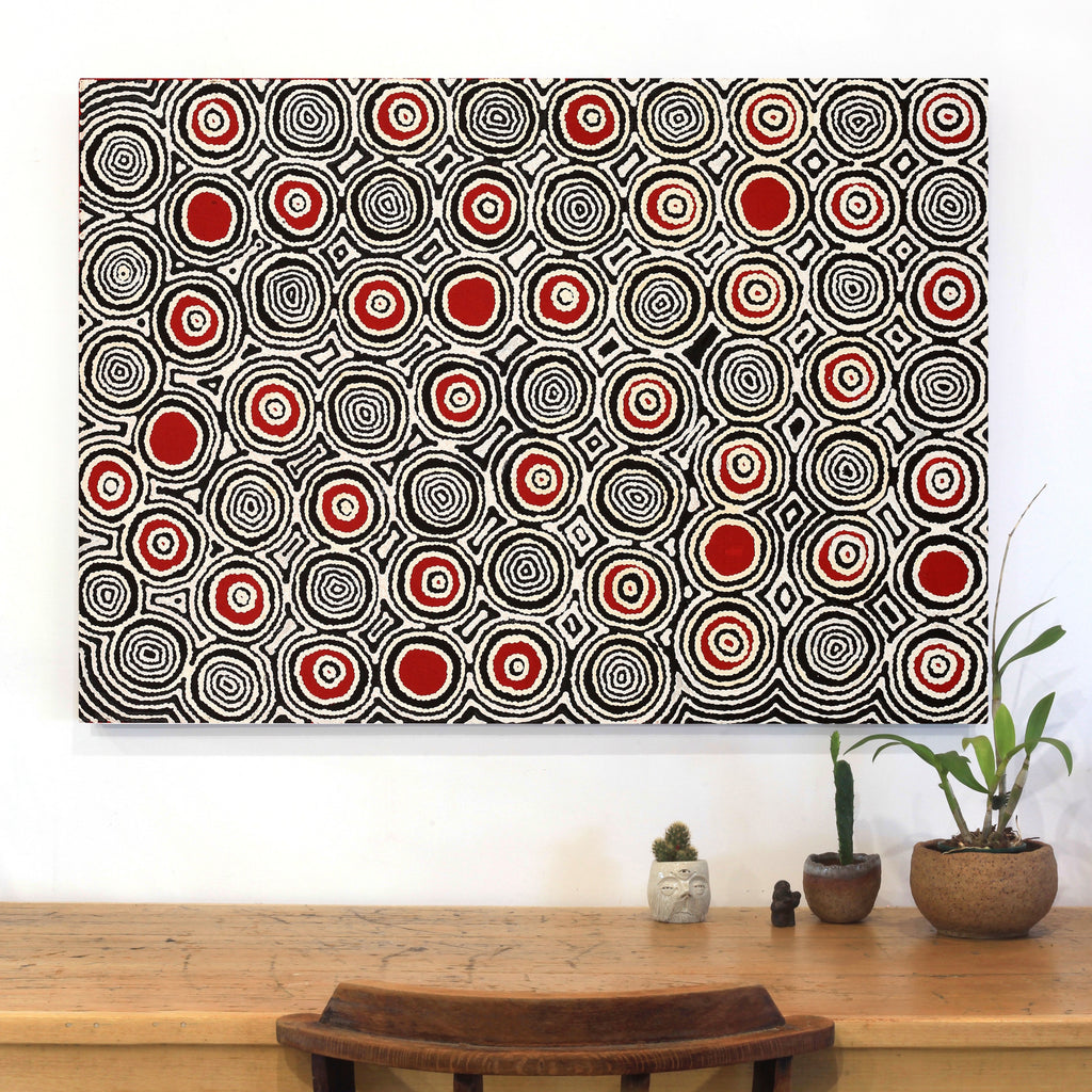 Aboriginal Artwork by Cecily Napanangka Marshall, Pikilyi Jukurrpa (Vaughan Springs Dreaming), 107x76cm - ART ARK®
