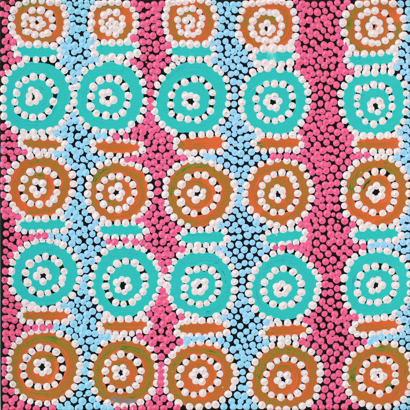 Aboriginal Artwork by Cecily Napanangka Marshall, Karnta Jukurrpa (Womens Dreaming), 30x30cm