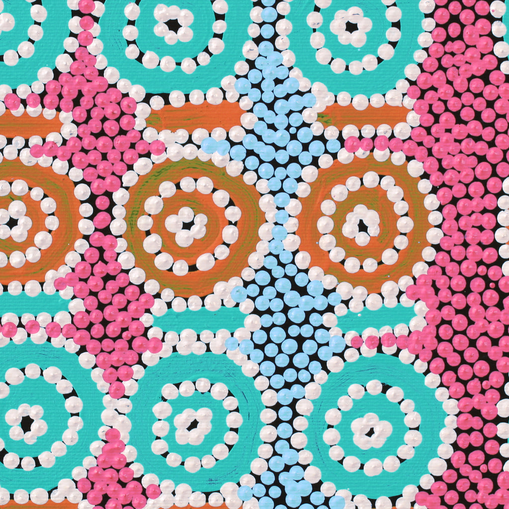 Aboriginal Artwork by Cecily Napanangka Marshall, Karnta Jukurrpa (Womens Dreaming), 30x30cm