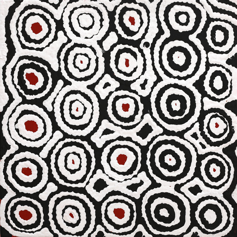 Aboriginal Artwork by Cecily Napanangka Marshall, Karnta Jukurrpa (Womens Dreaming), 30x30cm
