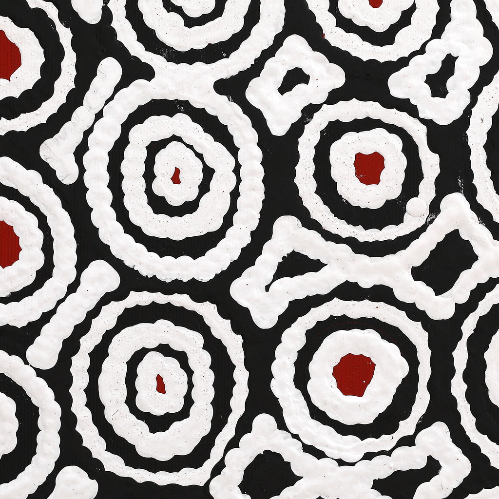 Aboriginal Artwork by Cecily Napanangka Marshall, Karnta Jukurrpa (Womens Dreaming), 30x30cm