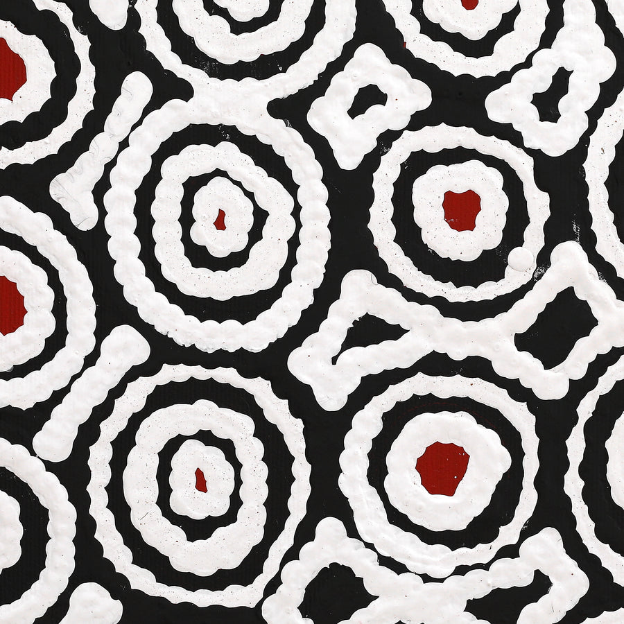 Aboriginal Artwork by Cecily Napanangka Marshall, Karnta Jukurrpa (Womens Dreaming), 30x30cm