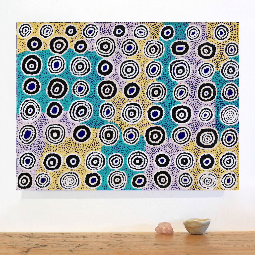 Aboriginal Artwork by Cecily Napanangka Marshall, Pikilyi Jukurrpa (Vaughan Springs Dreaming), 61x46cm