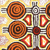 Aboriginal Artwork by Cecily Napanangka Granites, Mina Mina Jukurrpa (Mina Mina Dreaming), 30x30cm