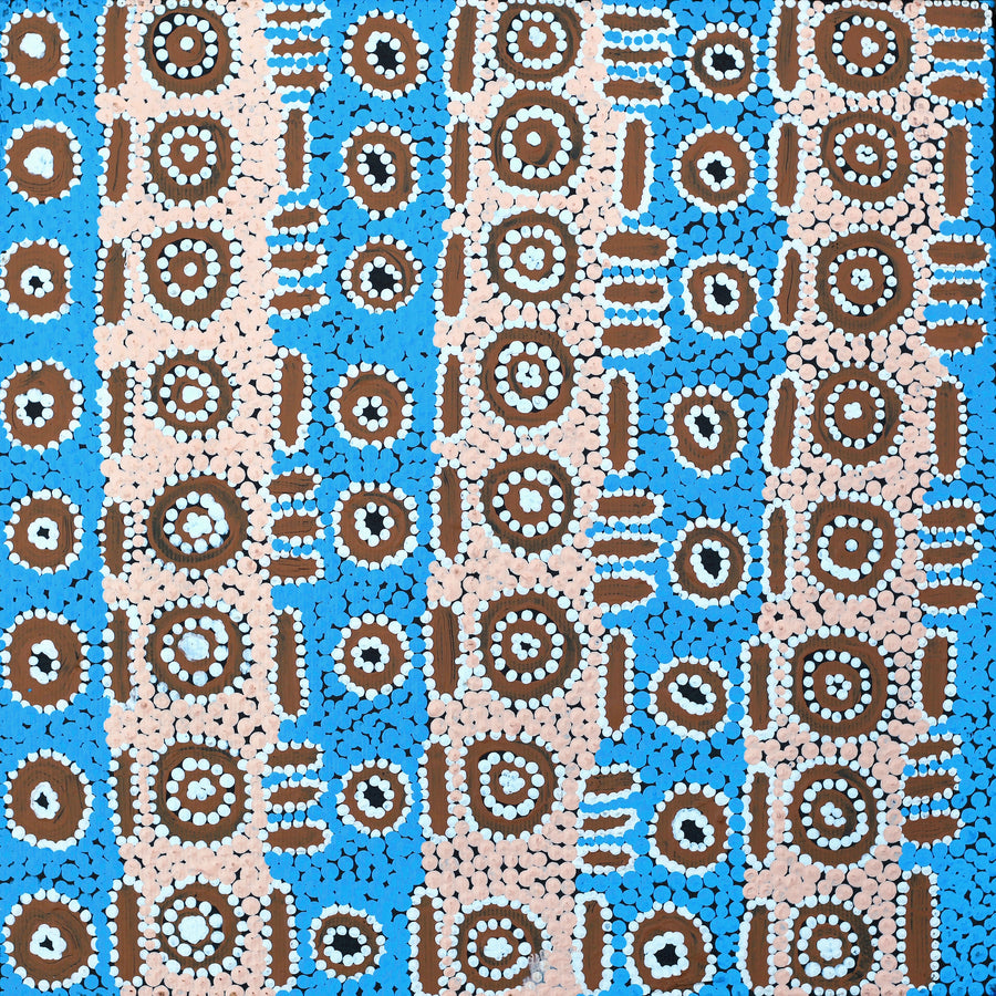 Aboriginal Artwork by Cecily Napanangka Marshall, Karnta Jukurrpa (Womens Dreaming), 30x30cm