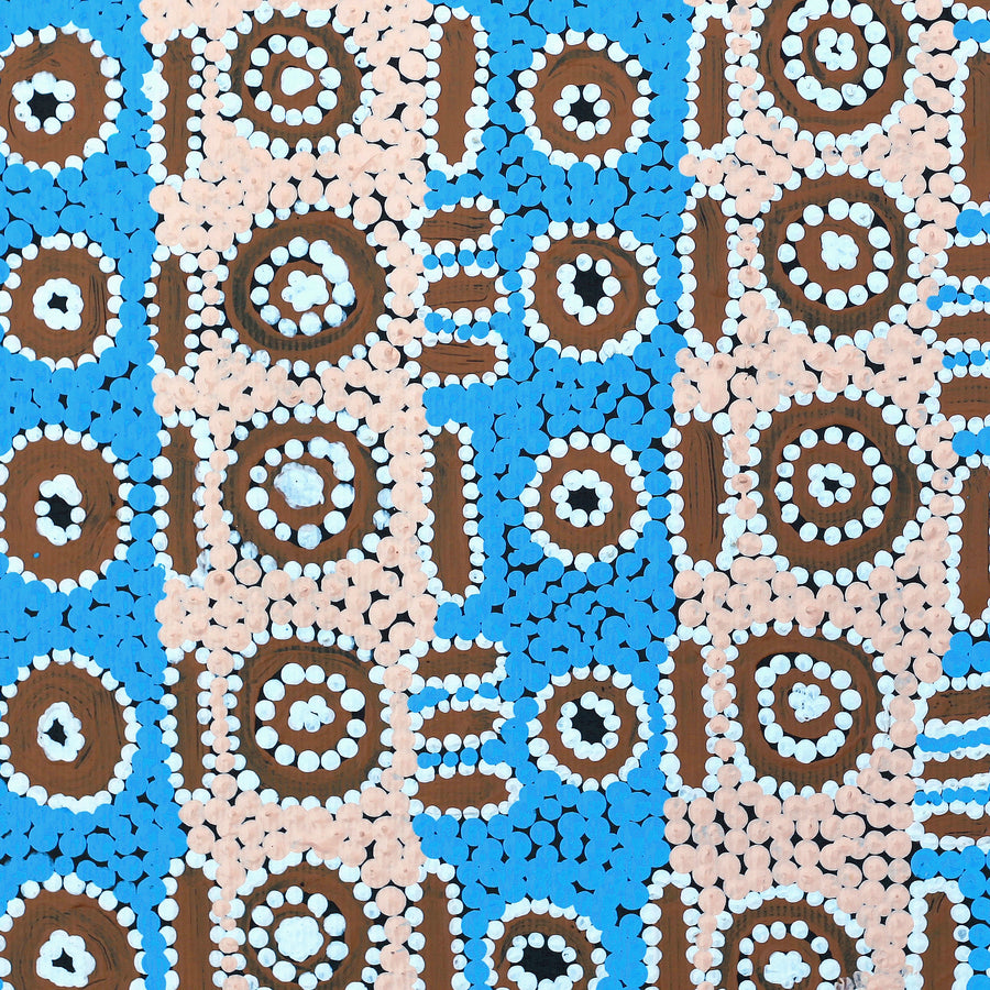Aboriginal Artwork by Cecily Napanangka Marshall, Karnta Jukurrpa (Womens Dreaming), 30x30cm