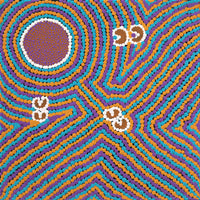 Aboriginal Artwork by Celestine Nungarrayi Tex, Lappi Lappi Jukurrpa, 30x30cm