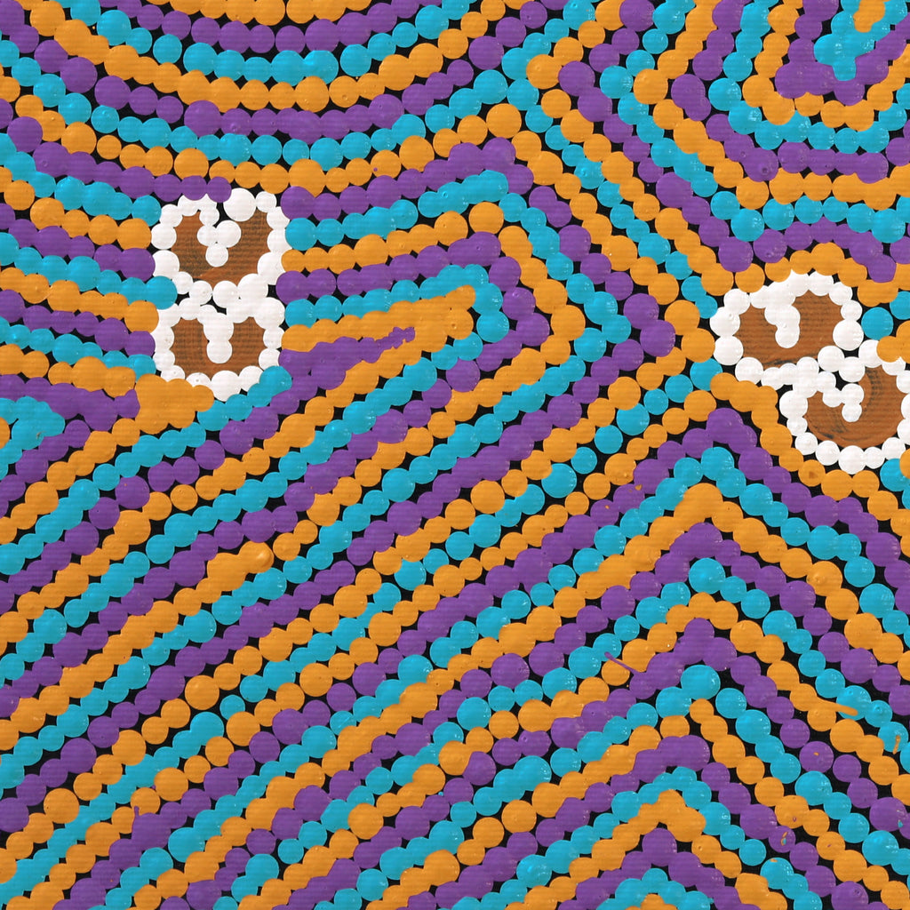 Aboriginal Art by Celestine Nungarrayi Tex, Lappi Lappi Jukurrpa, 30x30cm - ART ARK®