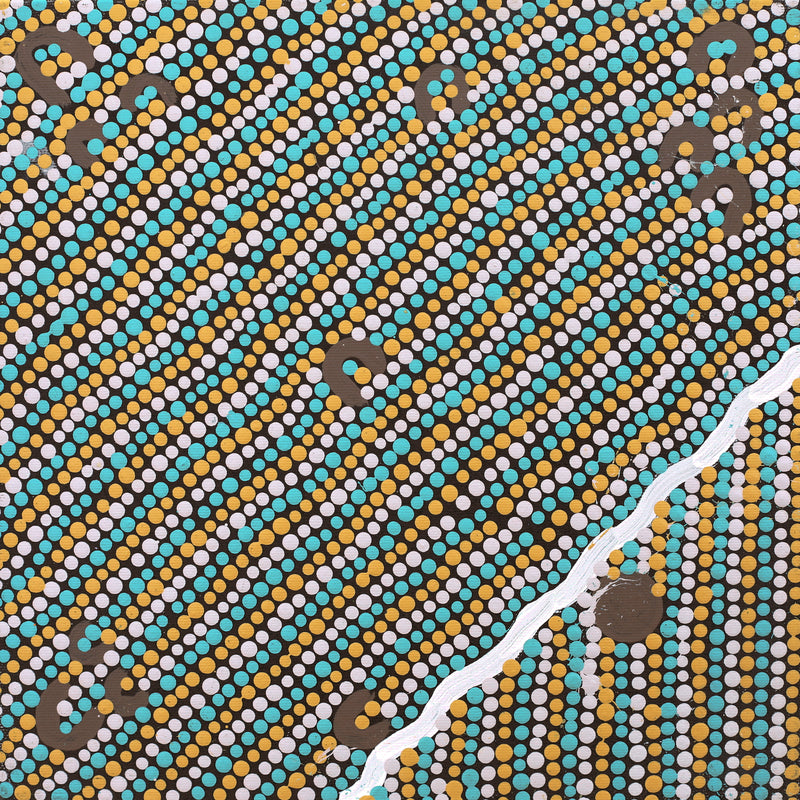 Aboriginal Artwork by Celestine Nungarrayi Tex, Lappi Lappi Jukurrpa, 30x30cm