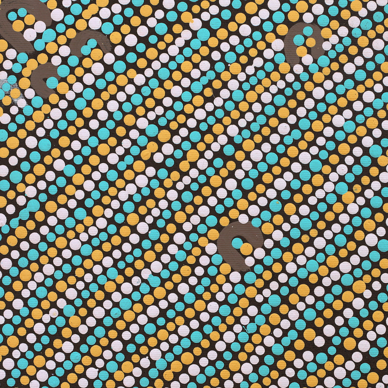 Aboriginal Artwork by Celestine Nungarrayi Tex, Lappi Lappi Jukurrpa, 30x30cm