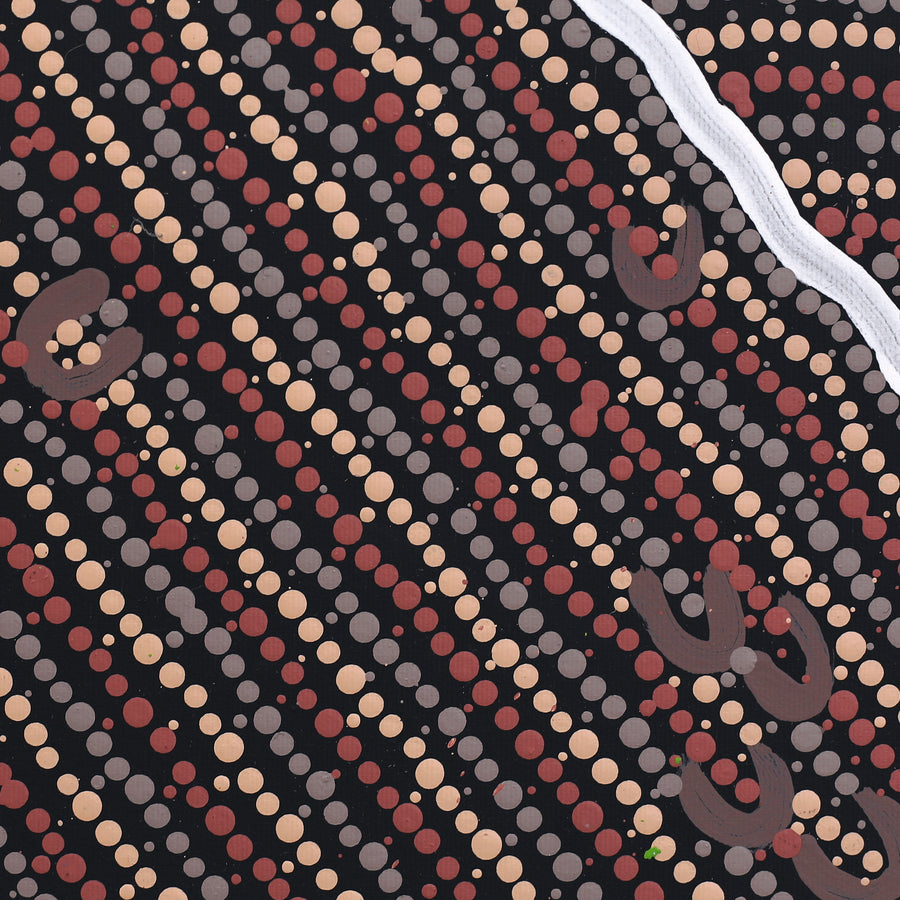 Aboriginal Artwork by Celestine Nungarrayi Tex, Lappi Lappi Jukurrpa, 30x30cm