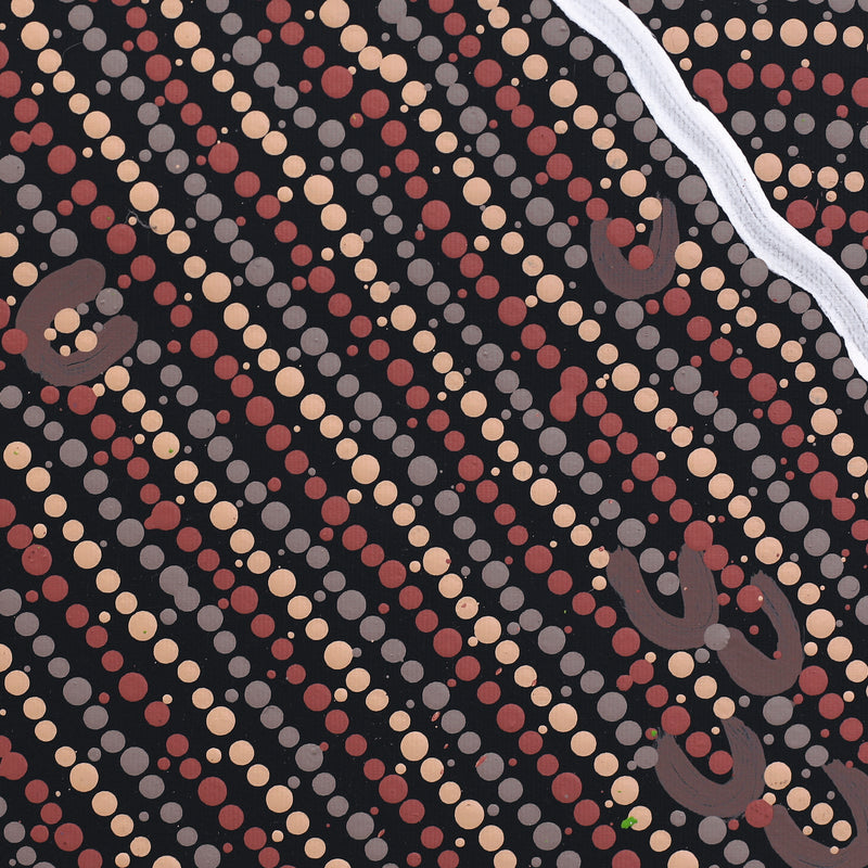 Aboriginal Artwork by Celestine Nungarrayi Tex, Lappi Lappi Jukurrpa, 30x30cm