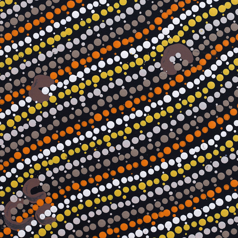 Aboriginal Artwork by Celestine Nungarrayi Tex, Lappi Lappi Jukurrpa, 30x30cm