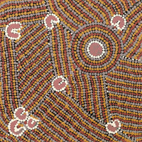 Aboriginal Artwork by Celestine Nungarrayi Tex, Lappi Lappi Jukurrpa, 30x30cm