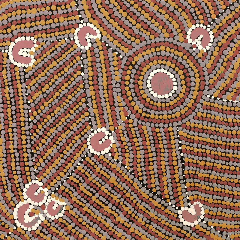 Aboriginal Artwork by Celestine Nungarrayi Tex, Lappi Lappi Jukurrpa, 30x30cm