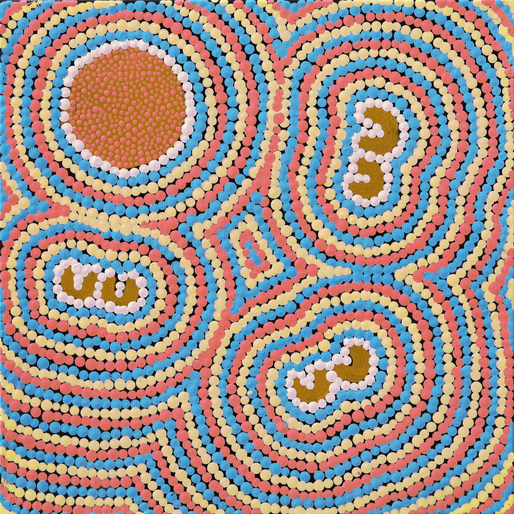 Aboriginal Artwork by Celestine Nungarrayi Tex, Lappi Lappi Jukurrpa, 30x30cm - ART ARK®