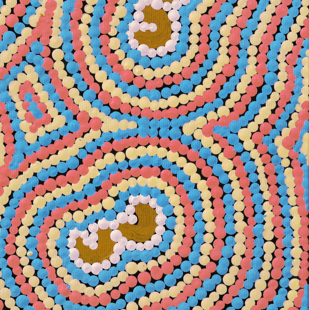 Aboriginal Artwork by Celestine Nungarrayi Tex, Lappi Lappi Jukurrpa, 30x30cm - ART ARK®