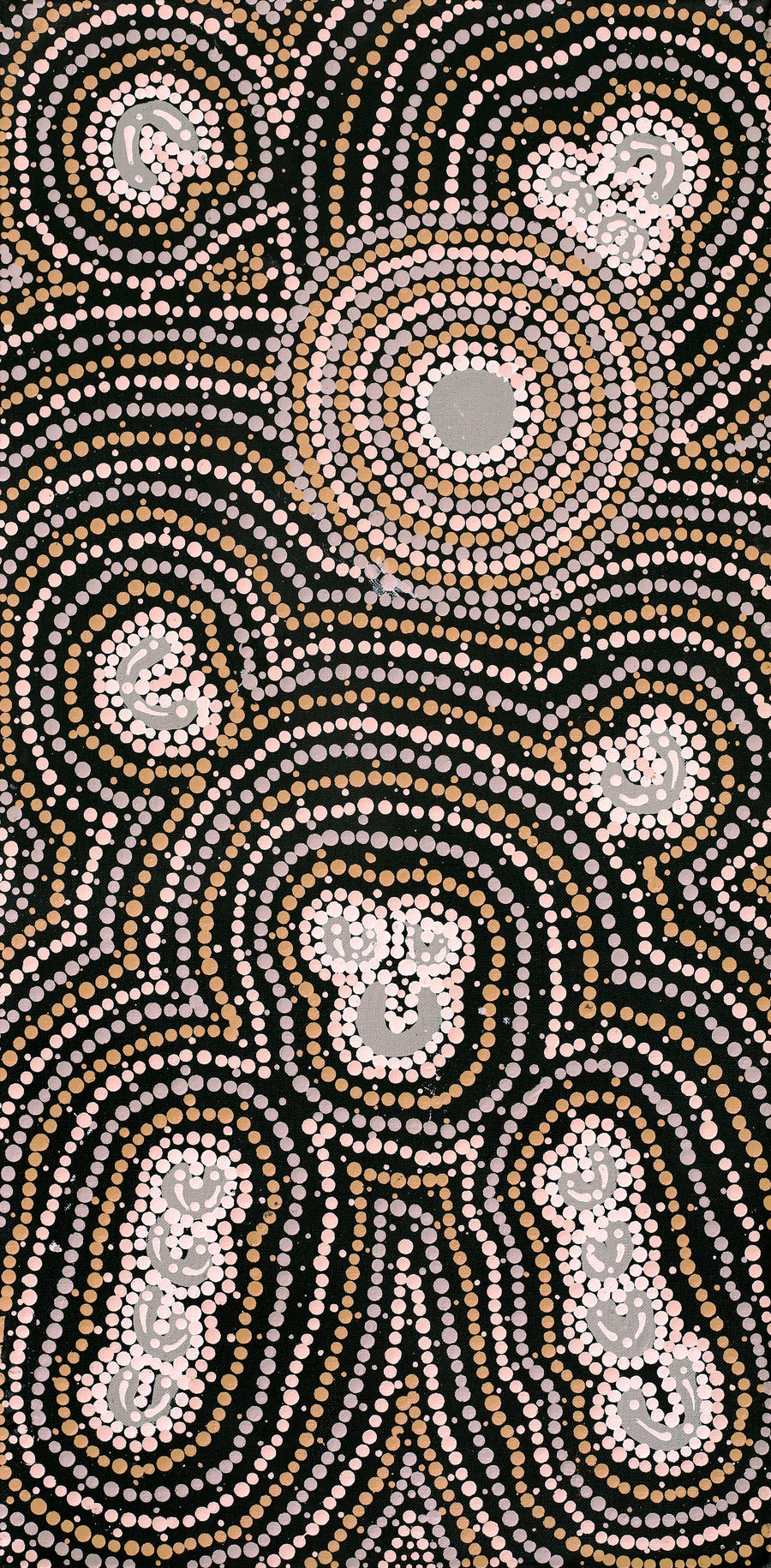 Aboriginal Artwork by Celestine Nungarrayi Tex, Lappi Lappi Jukurrpa, 61x30cm