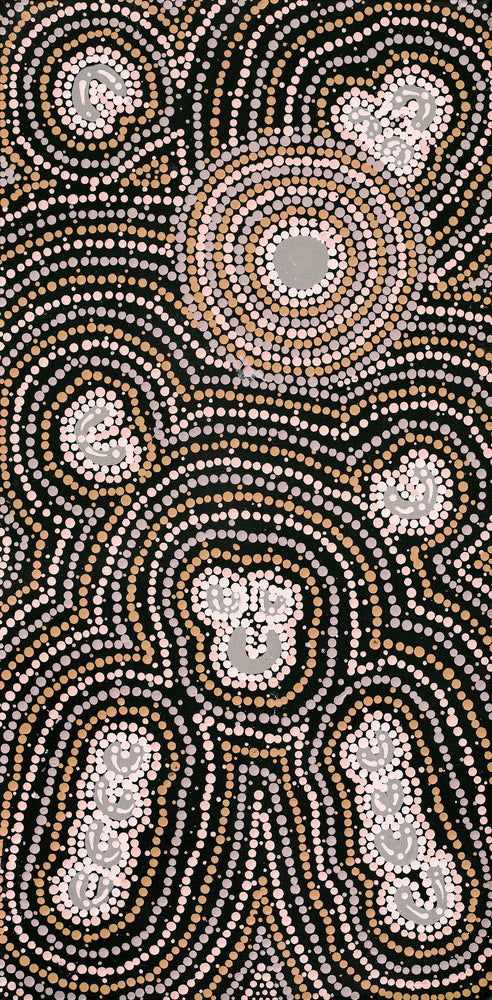 Aboriginal Artwork by Celestine Nungarrayi Tex, Lappi Lappi Jukurrpa, 61x30cm
