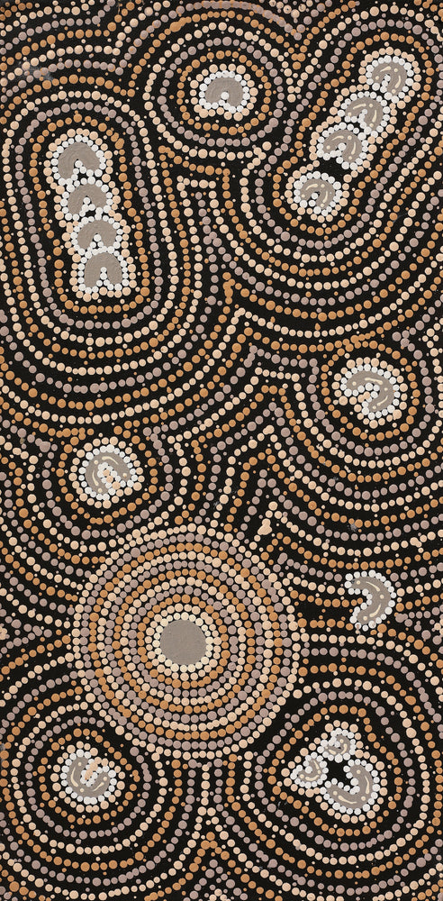Aboriginal Artwork by Celestine Nungarrayi Tex, Lappi Lappi Jukurrpa, 61x30cm