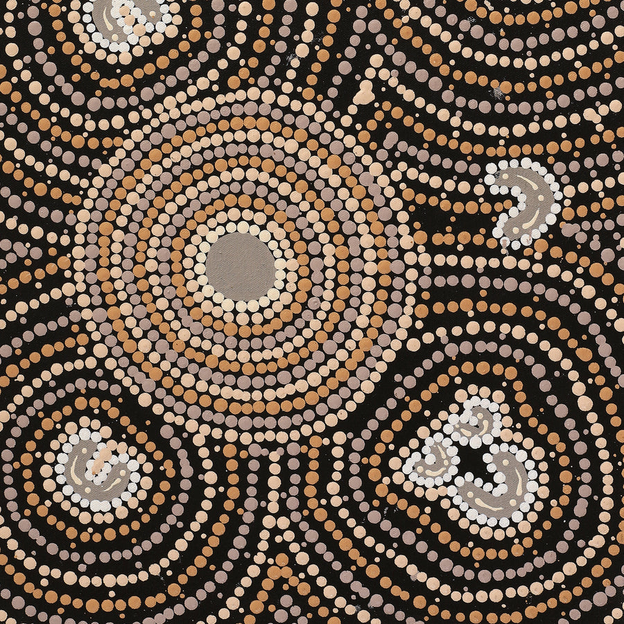 Aboriginal Artwork by Celestine Nungarrayi Tex, Lappi Lappi Jukurrpa, 61x30cm
