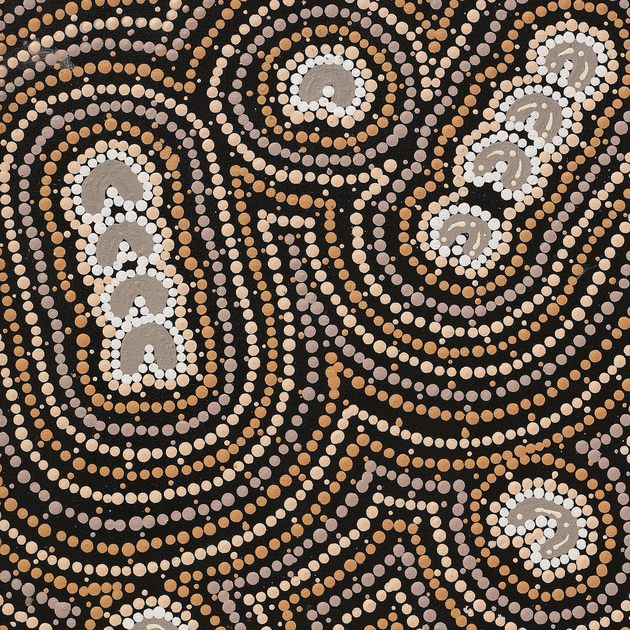 Aboriginal Artwork by Celestine Nungarrayi Tex, Lappi Lappi Jukurrpa, 61x30cm
