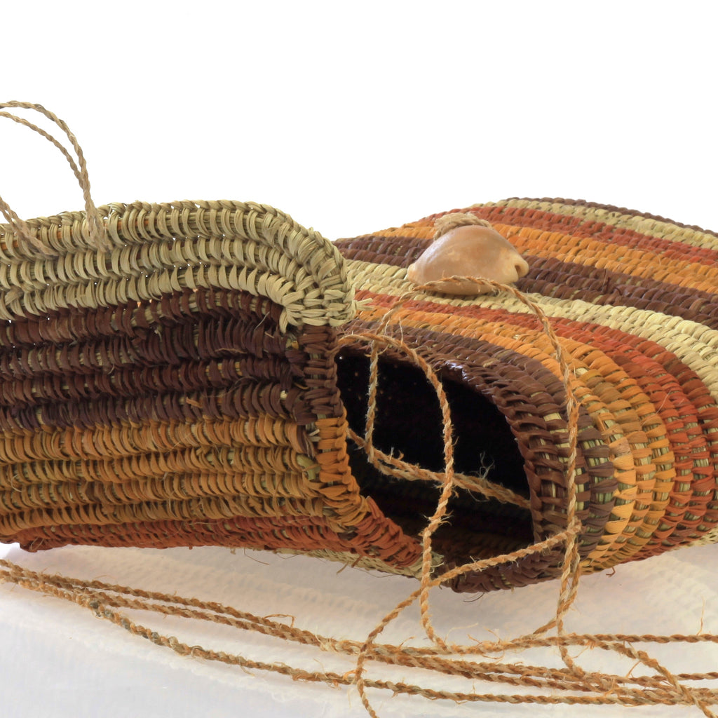 Aboriginal Artwork by Celina Gaykamangu Ganyawu, Gapuwiyak - Woven Bag