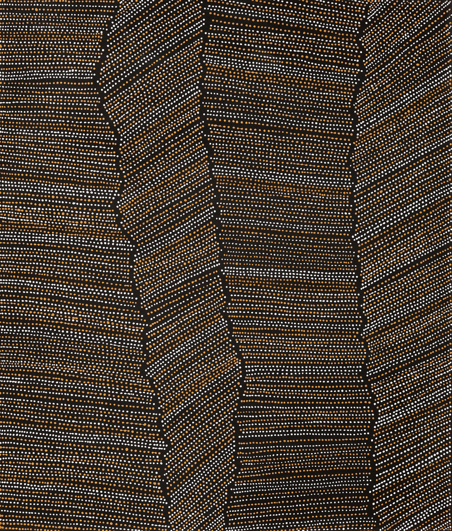 Aboriginal Artwork by Chantelle Nampijinpa Robertson, Ngapa Jukurrpa (Water Dreaming) - Puyurru, 107x91cm