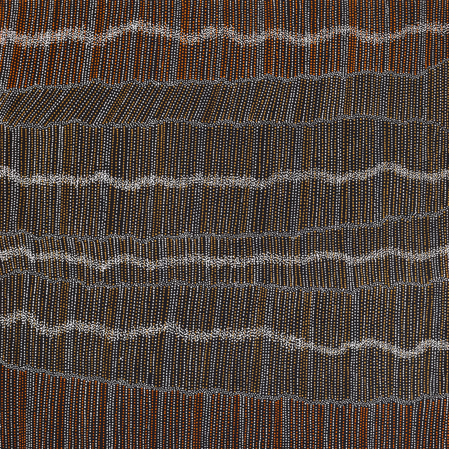 Aboriginal Artwork by Chantelle Nampijinpa Robertson, Ngapa Jukurrpa (Water Dreaming) - Puyurru, 122x122cm