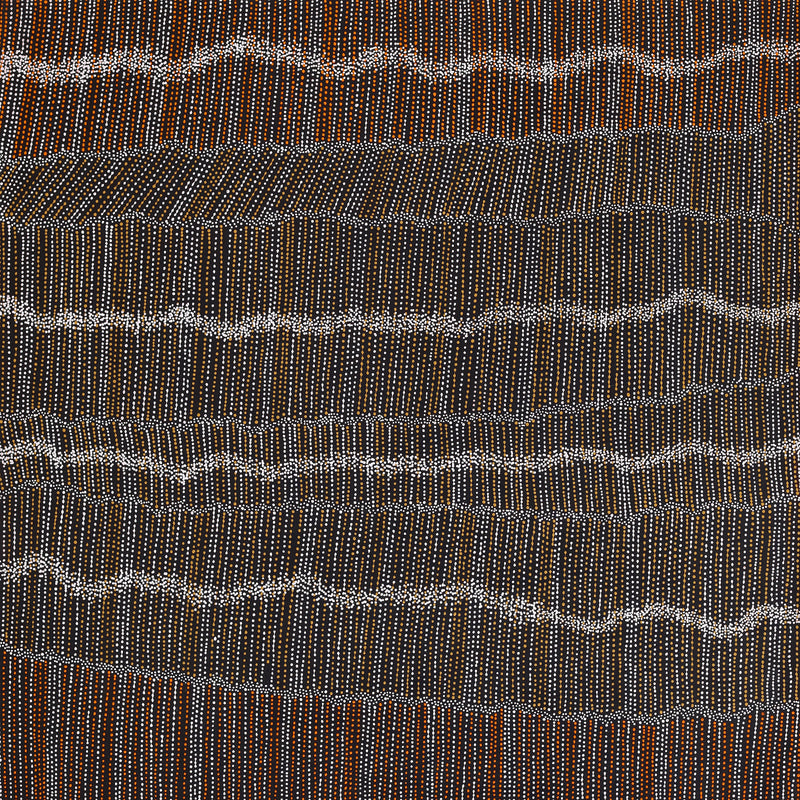 Aboriginal Artwork by Chantelle Nampijinpa Robertson, Ngapa Jukurrpa (Water Dreaming) - Puyurru, 122x122cm