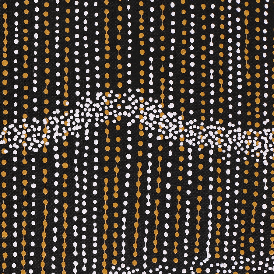 Aboriginal Artwork by Chantelle Nampijinpa Robertson, Ngapa Jukurrpa (Water Dreaming) - Puyurru, 122x122cm
