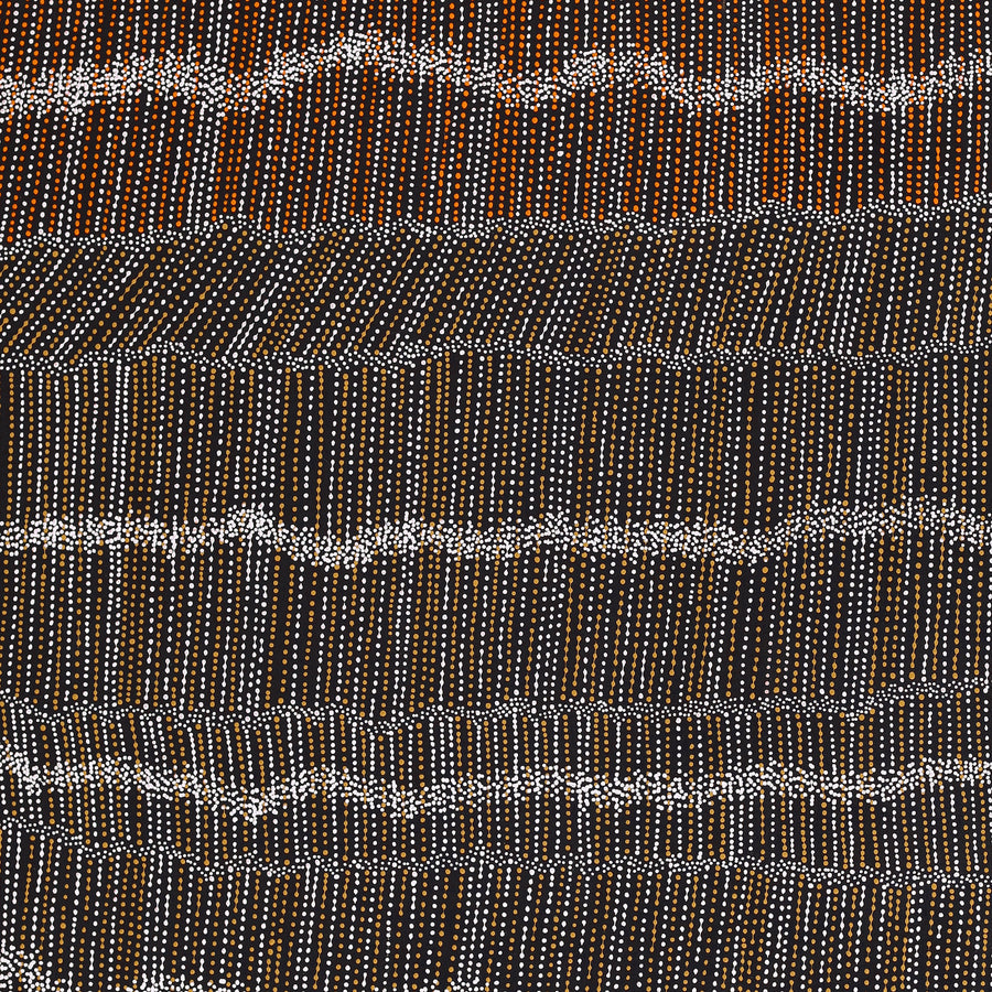 Aboriginal Artwork by Chantelle Nampijinpa Robertson, Ngapa Jukurrpa (Water Dreaming) - Puyurru, 122x122cm