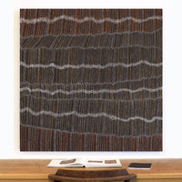 Aboriginal Artwork by Chantelle Nampijinpa Robertson, Ngapa Jukurrpa (Water Dreaming) - Puyurru, 122x122cm