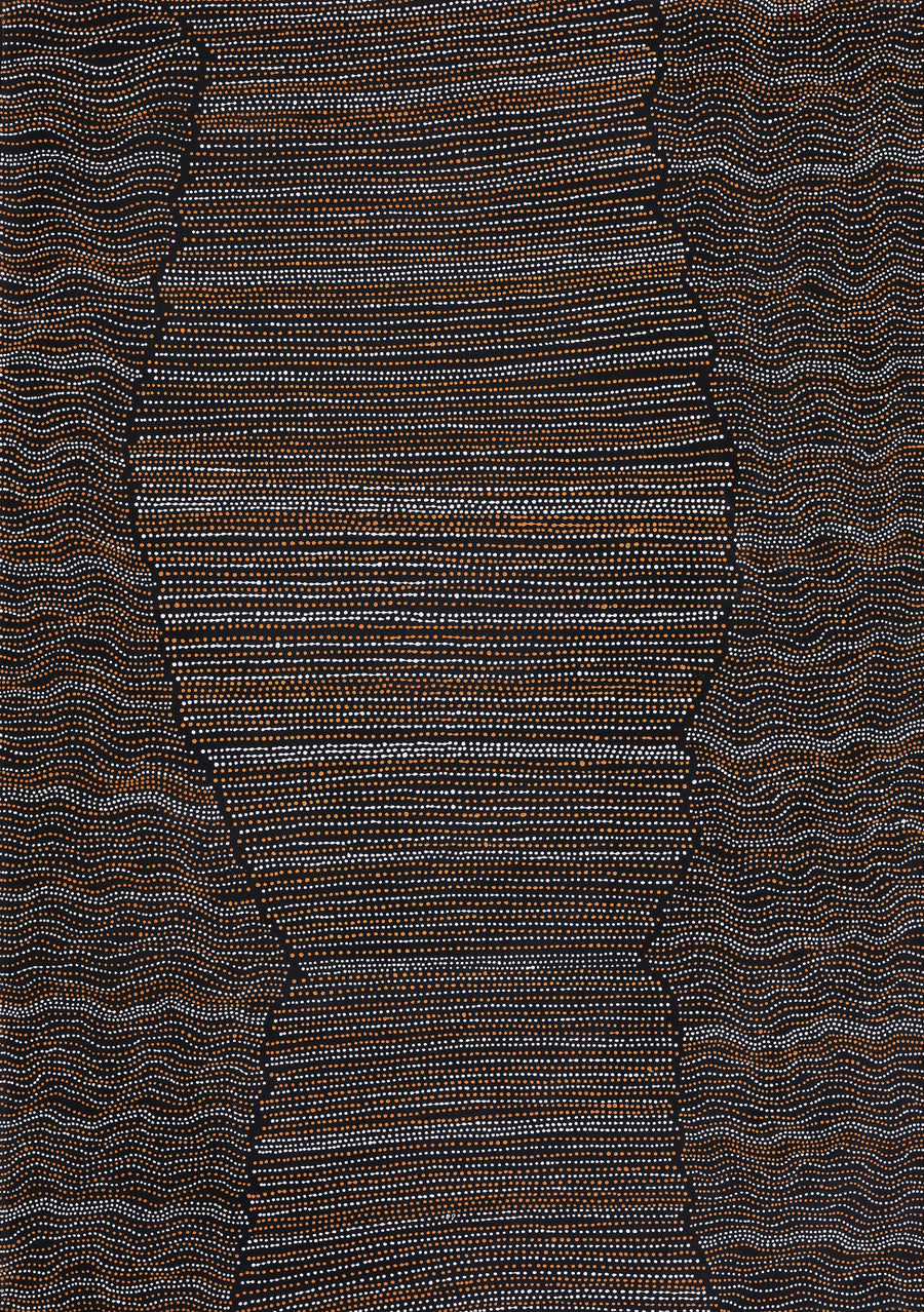 Aboriginal Artwork by Chantelle Nampijinpa Robertson, Ngapa Jukurrpa (Water Dreaming) - Puyurru, 152x107cm