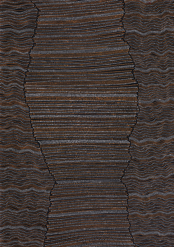 Aboriginal Artwork by Chantelle Nampijinpa Robertson, Ngapa Jukurrpa (Water Dreaming) - Puyurru, 152x107cm