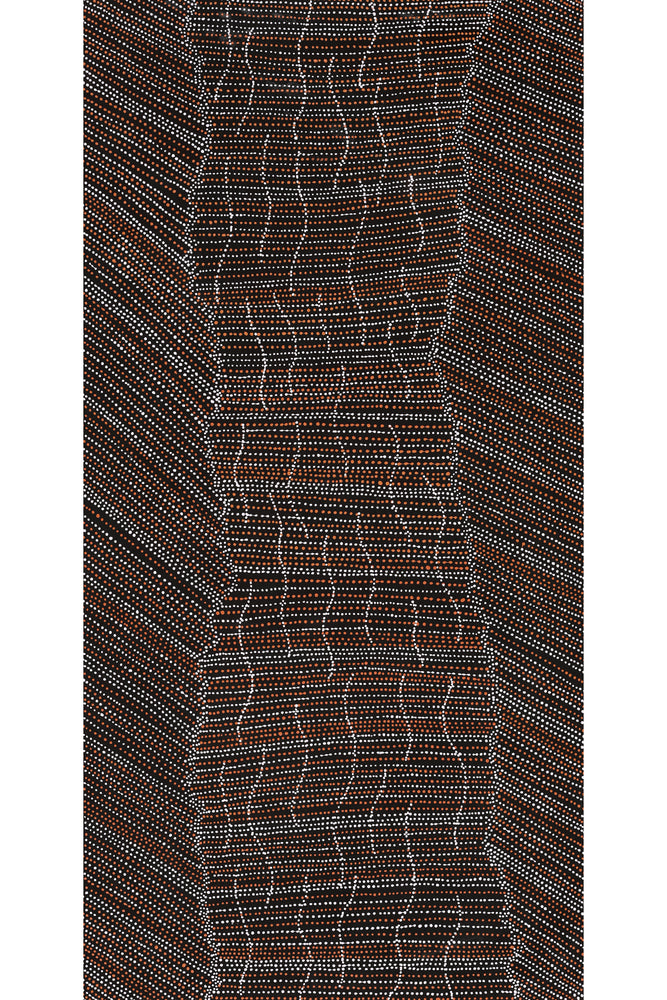 Aboriginal Artwork by Chantelle Nampijinpa Robertson, Ngapa Jukurrpa (Water Dreaming) - Puyurru, 152x76cm