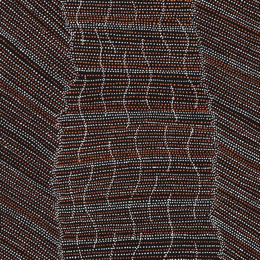 Aboriginal Artwork by Chantelle Nampijinpa Robertson, Ngapa Jukurrpa (Water Dreaming) - Puyurru, 152x76cm