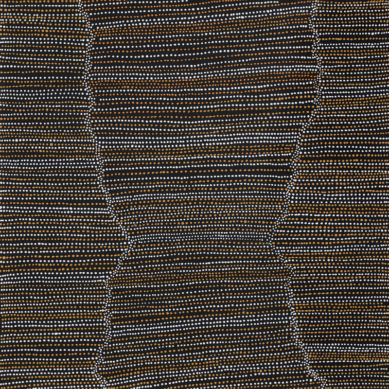 Aboriginal Artwork by Chantelle Nampijinpa Robertson, Ngapa Jukurrpa (Water Dreaming) - Puyurru, 76x76cm