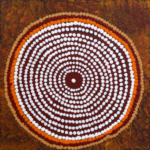 Aboriginal Artwork by Chantelle Napanangka Williams, Yarla Jukurrpa (Bush Potato Dreaming) - Cockatoo Creek, 30x30cm - ART ARK®