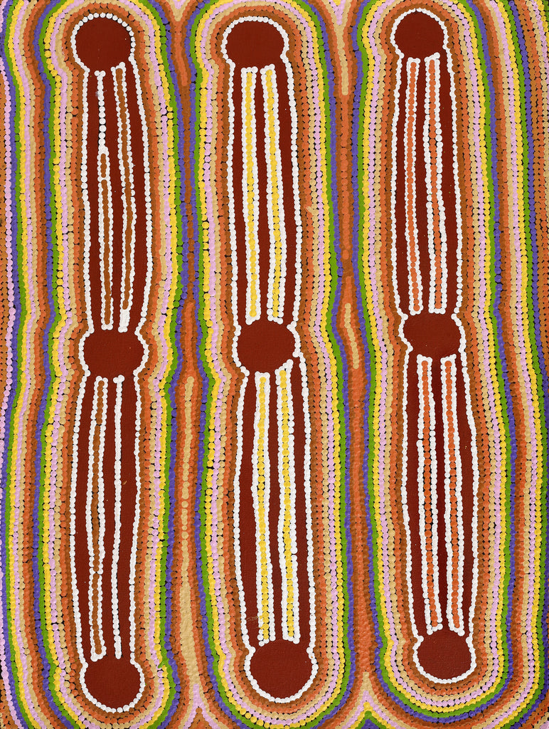Aboriginal Artwork by Chantelle Napanangka Williams, Yarla Jukurrpa (Bush Potato Dreaming) - Cockatoo Creek, 61x46cm