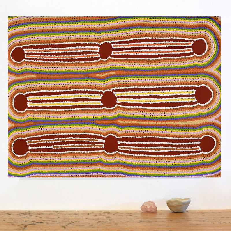 Aboriginal Artwork by Chantelle Napanangka Williams, Yarla Jukurrpa (Bush Potato Dreaming) - Cockatoo Creek, 61x46cm