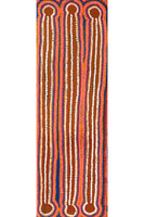 Aboriginal Art by Chantelle Napanangka Williams, Yarla Jukurrpa (Bush Potato Dreaming) - Cockatoo Creek, 91x30cm - ART ARK®