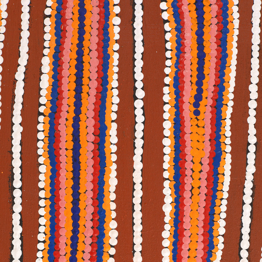 Aboriginal Artwork by Chantelle Napanangka Williams, Yarla Jukurrpa (Bush Potato Dreaming) - Cockatoo Creek, 91x30cm